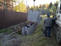 Установка ж/б лотков